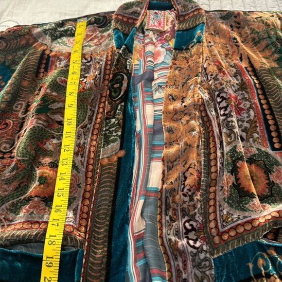 Johnny Was Velvet Multi Colored Cardigan - Picture 14 of 15